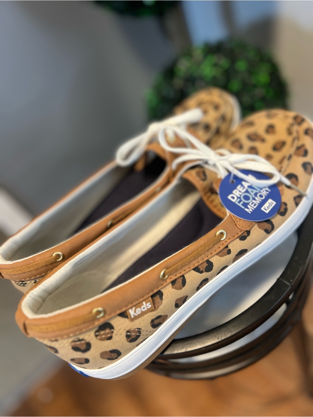 Keds Women’s Leopard Print Moccasin Sneakers - Tan size 9